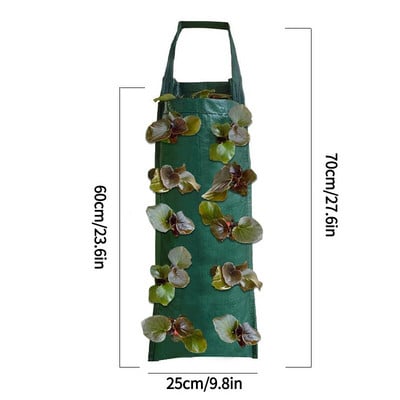 Sac de cultivare agățat Ghive de jardinier de flori de căpșuni Ghive de plantat de legume de grădină verticală Accesorii de grădină de interior în aer liber