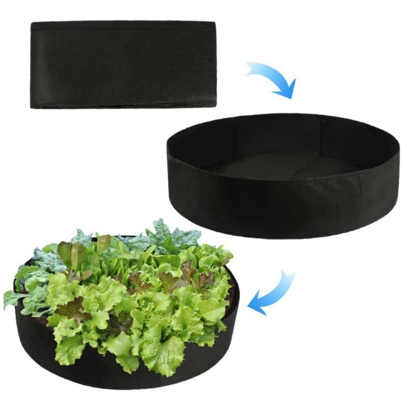 ÚJ kerti ágy Kerek ültetési konténer Növesztő táskák Légáteresztő filc szövet ültető edény jardinhoz Függőleges növények faiskolai edény