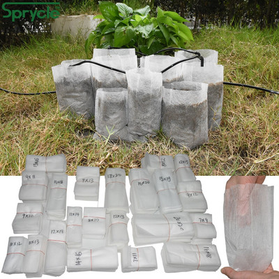 SPRYCLE 50-100 ΤΕΜ. Grow Bags Nursery Growing Seedling Bioderable Fabric Plant Pots Aeration Φιλικό προς το περιβάλλον Φύτευση Bgs Farm