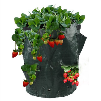 Чанта за засаждане на градински ягоди с множество джобове 5/7/10 галона Чанти за отглеждане на картофи и домати за билки, цветя, балкони, сеялка за плодове