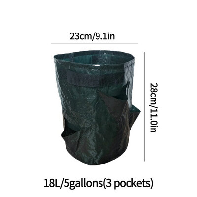 Kerti termesztőtáska Többportos zöldségültető táska Eper Paradicsom virágos cserep növényhez 5/7/10 gallon ültetőgép újrafelhasználható