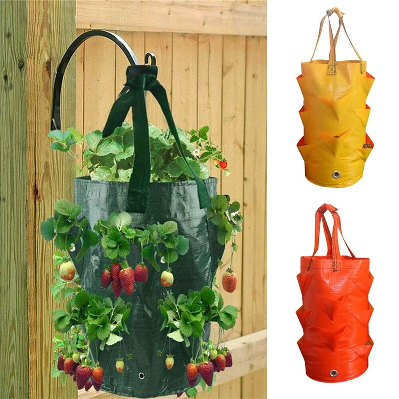 Kerti termesztőtáska Többportos zöldségültető táska Eper Paradicsom virágos cserep növényhez 5/7/10 gallon ültetőgép újrafelhasználható