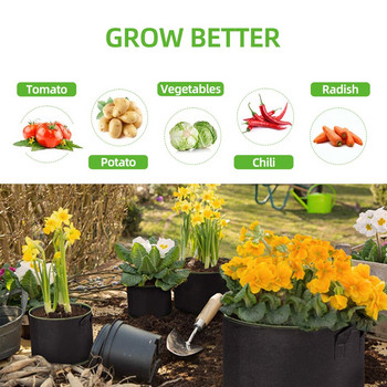 5 τμχ Φυτό Γλάστρα Felt Grow Bag Gardening Fabric Grow Pot Vegetable Tomato Growing Planter Κήπος πατάτας Φύτευση Γλάστρες Εργαλείο κήπου