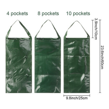 Саксии за култивиране на устойчивост Много джобове Вертикално засаждане Градински консумативи Сеялка за ягоди Висяща чанта за отглеждане