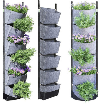 107*30 см 6 джобна зелена вертикална градинска сеялка Стенна чанта за засаждане, чанта за отглеждане на цветя, зеленчуци, плодове, консумативи за домашна градина