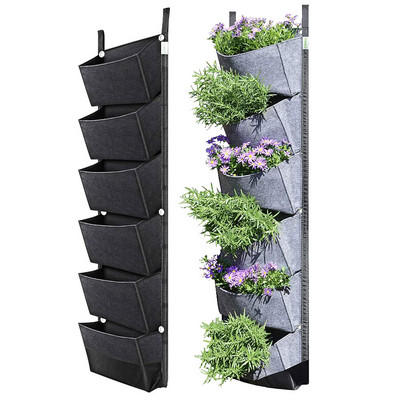 107*30cm 6 Pocket Green Vertical Garden Planter Επιτοίχια Φύτευση Flower Grow Bag Vegetable Fruit Home Garden Supplies