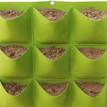 Монтирана на стена чанта за засаждане Засаждане на зелени зеленчуци Саксия за цветя Вертикална чанта за градинарство с няколко джоба Градинско оборудване Засаждане