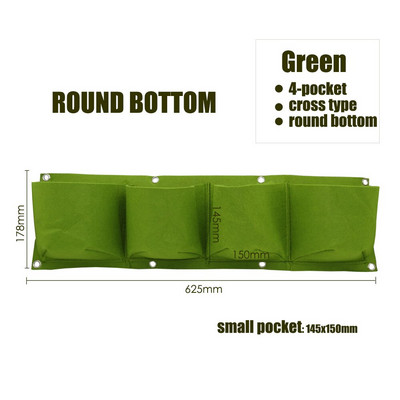 MUCIAKIE Geantă de plantare verticală, cu 4 buzunare, agățată pe perete verde, saci de cultivare a plantelor de grădină, saci de cultivare a peretelui de acasă, consumabile pentru casă