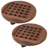 2X 25 cm-es fa virágcserép kivehető tálcás növénytartó állvány kerekekkel, virágtartó virágcserepek edénymozgató kocsi tányér