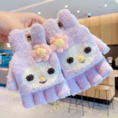 Mănuși de iarnă pentru fete cu aplicație