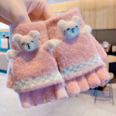 Mănuși de iarnă pentru fete cu aplicație