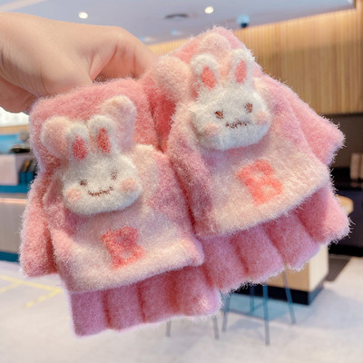 Mănuși de iarnă pentru fete cu aplicație