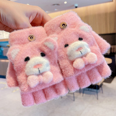 Mănuși de iarnă pentru fete cu aplicație