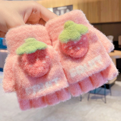 Mănuși de iarnă pentru fete cu aplicație