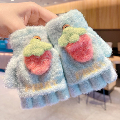 Mănuși de iarnă pentru fete cu aplicație