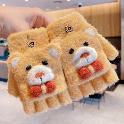 Mănuși de iarnă pentru fete cu aplicație