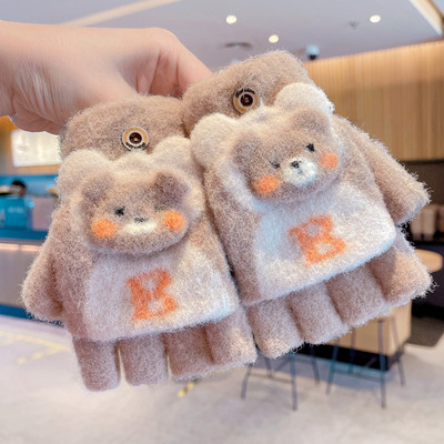 Mănuși de iarnă pentru fete cu aplicație