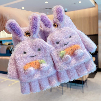 Mănuși de iarnă pentru fete cu aplicație