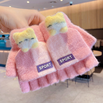 Mănuși de iarnă pentru fete cu aplicație