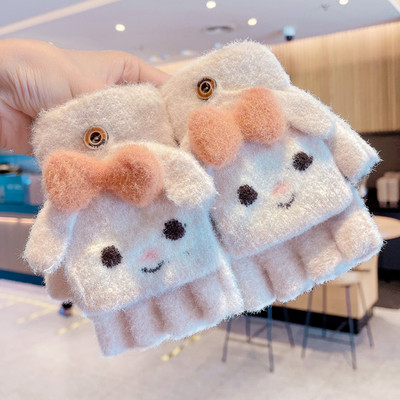 Mănuși de iarnă pentru fete cu aplicație