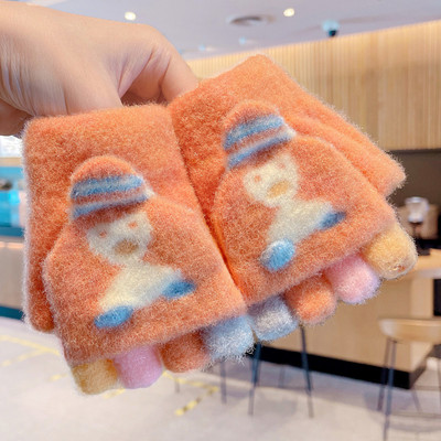 Mănuși de iarnă pentru fete cu aplicație