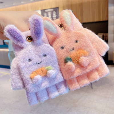 Mănuși de iarnă pentru fete cu aplicație