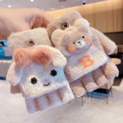 Mănuși de iarnă pentru fete cu aplicație