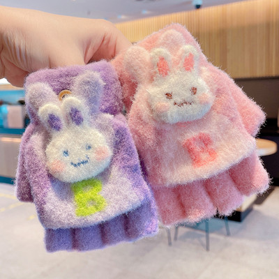 Mănuși de iarnă pentru fete cu aplicație