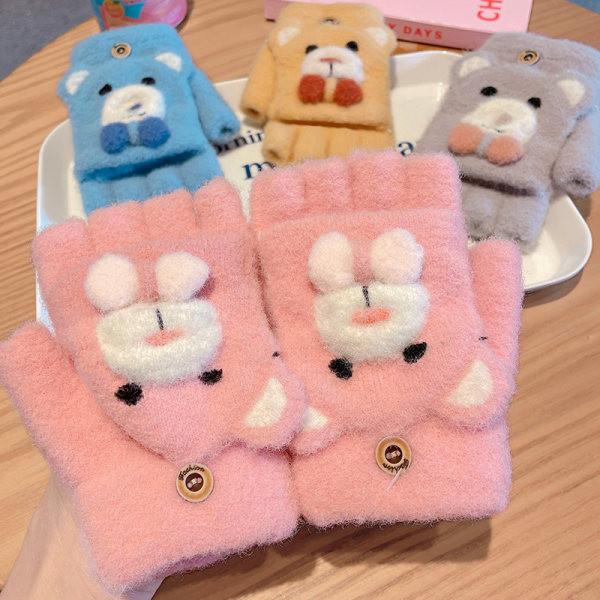 Mănuși de iarnă pentru fete cu aplicație