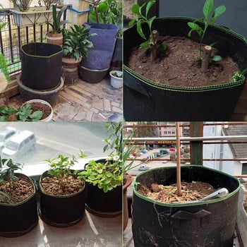 2/3/5/7/10Gallon Garden Flower Plants Grow Bags Planting Potato Tomato Fabric Container Bags for Home Vegetable Nursery Pots Bag