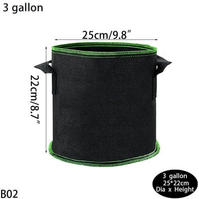 2/3/5/7/10 gallon kerti virágos növények termesztő táskák burgonyaültetés Paradicsom szövet tároló táskák otthoni zöldség faiskolai cserepekhez