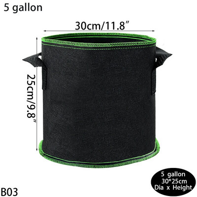 2/3/5/7/10 gallon kerti virágos növények termesztő táskák burgonyaültetés Paradicsom szövet tároló táskák otthoni zöldség faiskolai cserepekhez