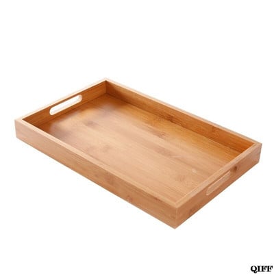 Bambusz anyagú frissítőtálca Gyümölcstálca Desszert Uzsonnatányér Kenyér Bambusz dekoratív étkészlet 4 választható stílus T21C