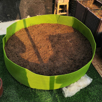 Повдигната от плат градинска леха 50 галона Кръгъл контейнер за засаждане Grow Bags Дишаща филцова саксия за саксия за растения Детска саксия