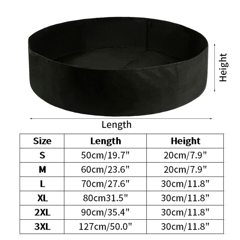 Medžiaga pakelta sodo lova 50 galonų apvali sodinimo talpykla auginimo maišeliai kvėpuojantis veltinio audinio vazonas augalams darželio vazonas