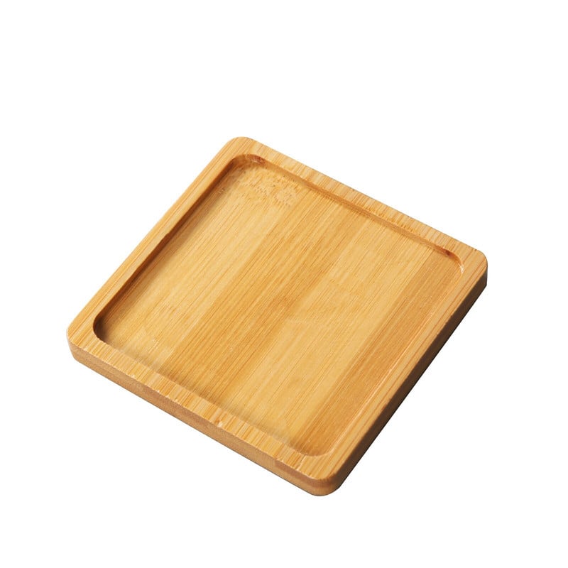 Farfurie pentru plante suculente rustice de birou din bambus natural Ghiveci reutilizabil Tava de picurare Decor pentru interior Interior în aer liber Durabil Elegant