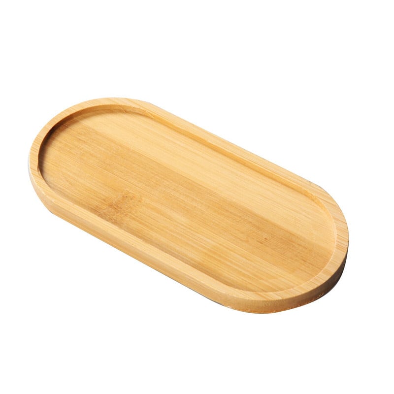 Farfurie pentru plante suculente rustice de birou din bambus natural Ghiveci reutilizabil Tava de picurare Decor pentru interior Interior în aer liber Durabil Elegant