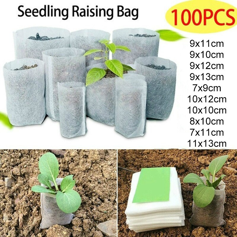 100 vnt Daržovių persodinimo veisimo sodinimo maišelis Biologiškai skaidžių sėklų daigynų maišeliai