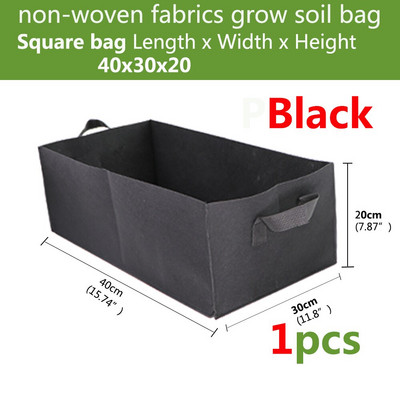 1 DB Kerti négyzetes ültetőtáska ruhaálló nélkül Légáteresztő palánta Növekedési zsák beltéri termesztéshez