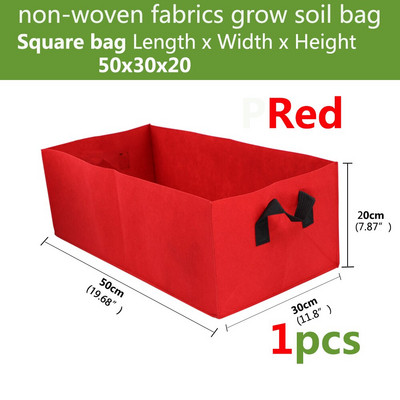 1 DB Kerti négyzetes ültetőtáska ruhaálló nélkül Légáteresztő palánta Növekedési zsák beltéri termesztéshez