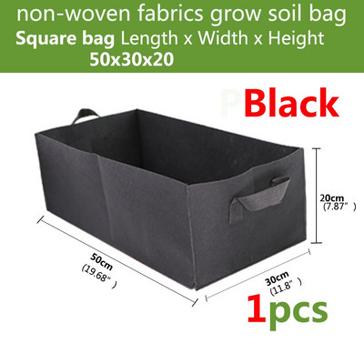 1 DB Kerti négyzetes ültetőtáska ruhaálló nélkül Légáteresztő palánta Növekedési zsák beltéri termesztéshez
