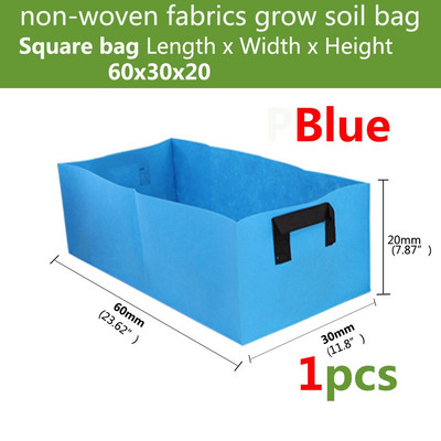 1 DB Kerti négyzetes ültetőtáska ruhaálló nélkül Légáteresztő palánta Növekedési zsák beltéri termesztéshez