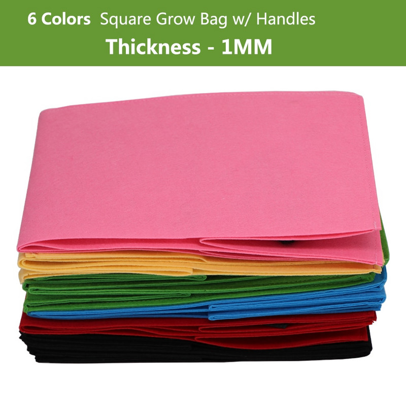 1 DB Kerti négyzetes ültetőtáska ruhaálló nélkül Légáteresztő palánta Növekedési zsák beltéri termesztéshez