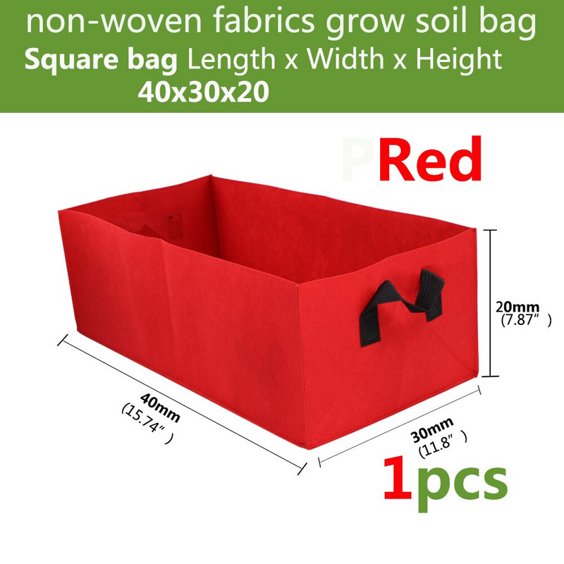 1 DB Kerti négyzetes ültetőtáska ruhaálló nélkül Légáteresztő palánta Növekedési zsák beltéri termesztéshez
