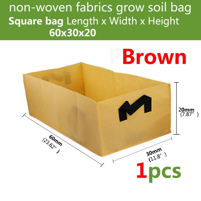 1 DB Kerti négyzetes ültetőtáska ruhaálló nélkül Légáteresztő palánta Növekedési zsák beltéri termesztéshez