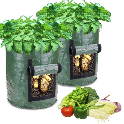 PE Чанти за отглеждане на растения за ягоди, зеленчуци, сладки картофи, моркови, висящи засаждане, оранжерия за картофи Таро, торбички за отглеждане на саксии