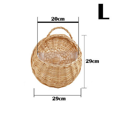 Gėlių sodintuvo sieninis pakabinamas pinti rattam krepšelis sodo vynmedžių vazoninių augalų laikiklis