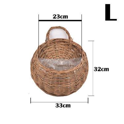 Gėlių sodintuvo sieninis pakabinamas pinti rattam krepšelis sodo vynmedžių vazoninių augalų laikiklis