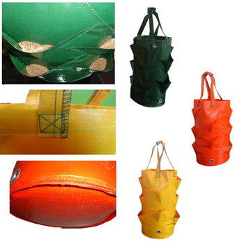 Външна чанта за отглеждане на растения Висяща чанта за ягоди Дишаща саксия PE торби за отглеждане на зеленчуци Вертикален градински инструмент