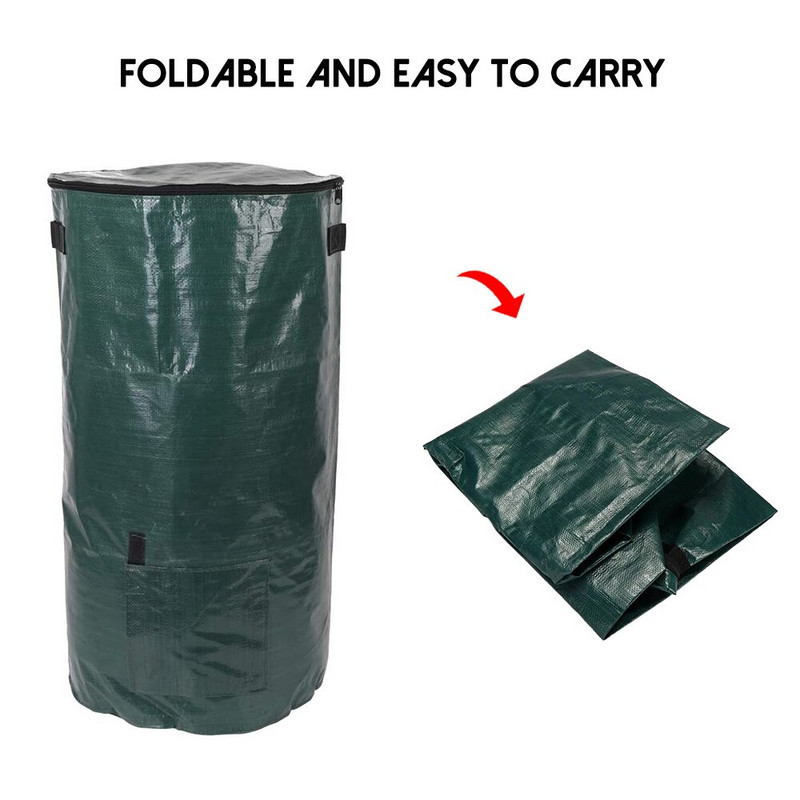 Sulankstomas sodo komposto maišas Kompostavimo maišas Ekologiškas organinių fermentinių atliekų surinkėjas šiukšlių maišai